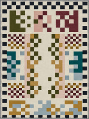 Lancaster Krem Renkli Geometrik Desenli Modern Yıkanabilir Özel Ölçü Halı - ürün görseli