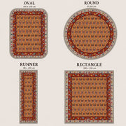 Point Loma Turuncu Geometrik Desenli Vintage Yıkanabilir Özel Ölçü Halı - ürün görseli