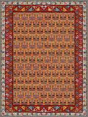 Point Loma Turuncu Geometrik Desenli Vintage Yıkanabilir Özel Ölçü Halı - ürün görseli