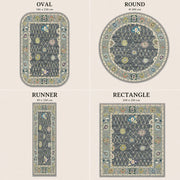 Erie Uşak Desenli Geometrik Vintage Yıkanabilir Özel Ölçü Halı - ürün görseli