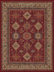 Sheffield Geleneksel Geometrik Desenli Bordo ve Krem Vintage Yıkanabilir Özel Ölçü Halı - ürün görseli