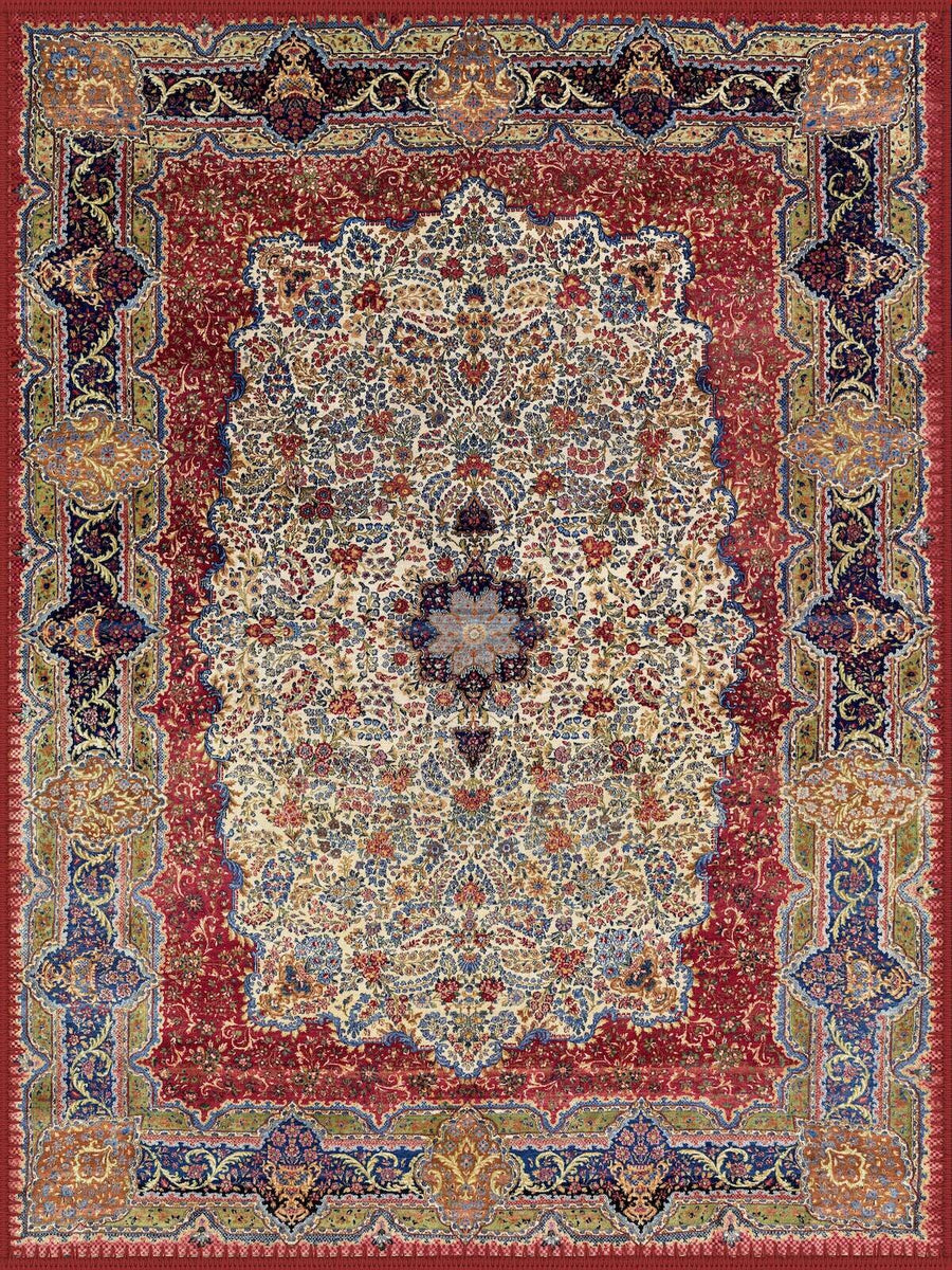 Echo Park Madalyonlu El Halısı Desenli Vintage Yıkanabilir Özel Ölçü Halı - ürün görseli