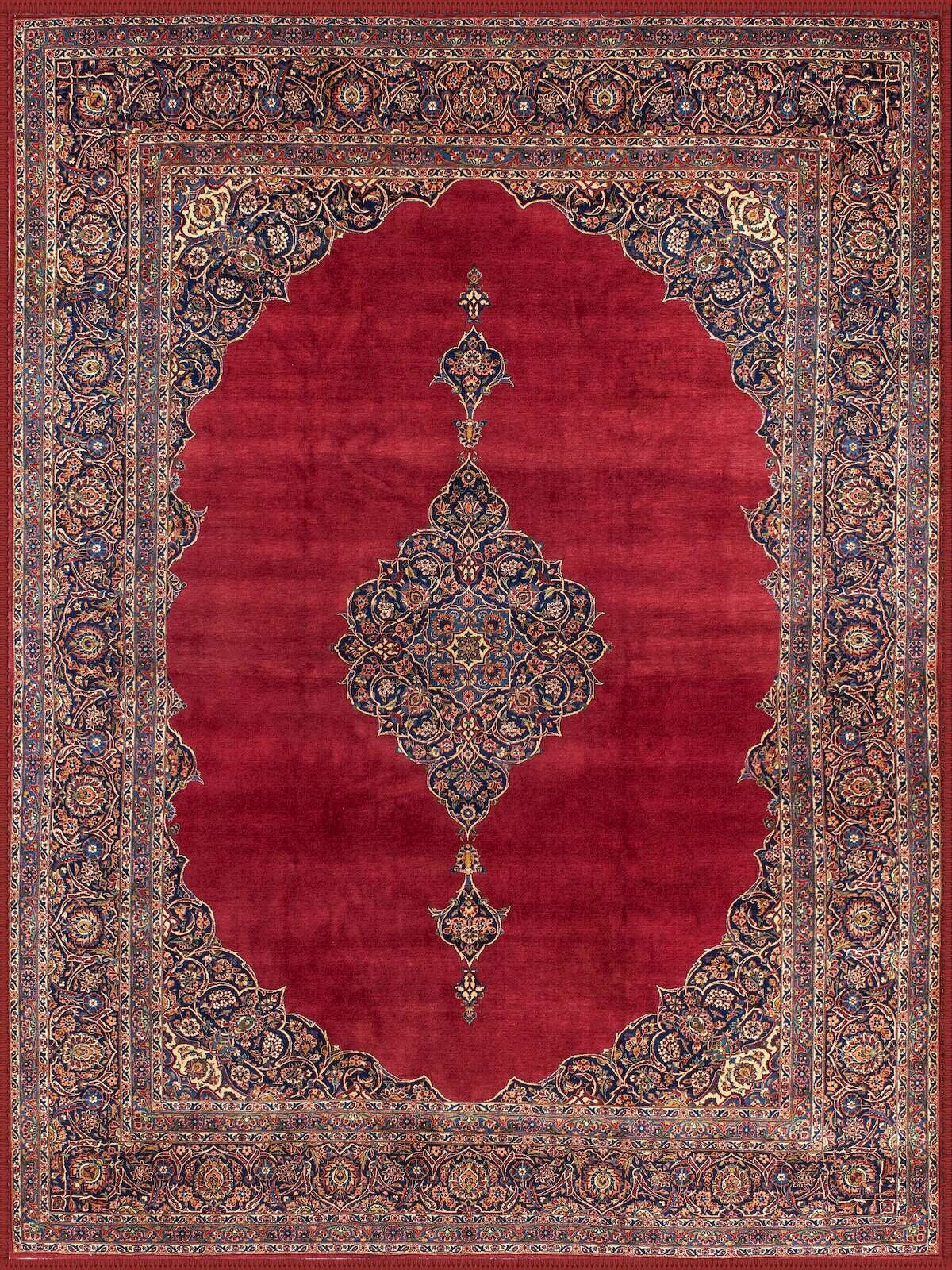 Durham Madalyonlu El Halısı Desenli Kırmızı Vintage Yıkanabilir Özel Ölçü Halı - ürün görseli