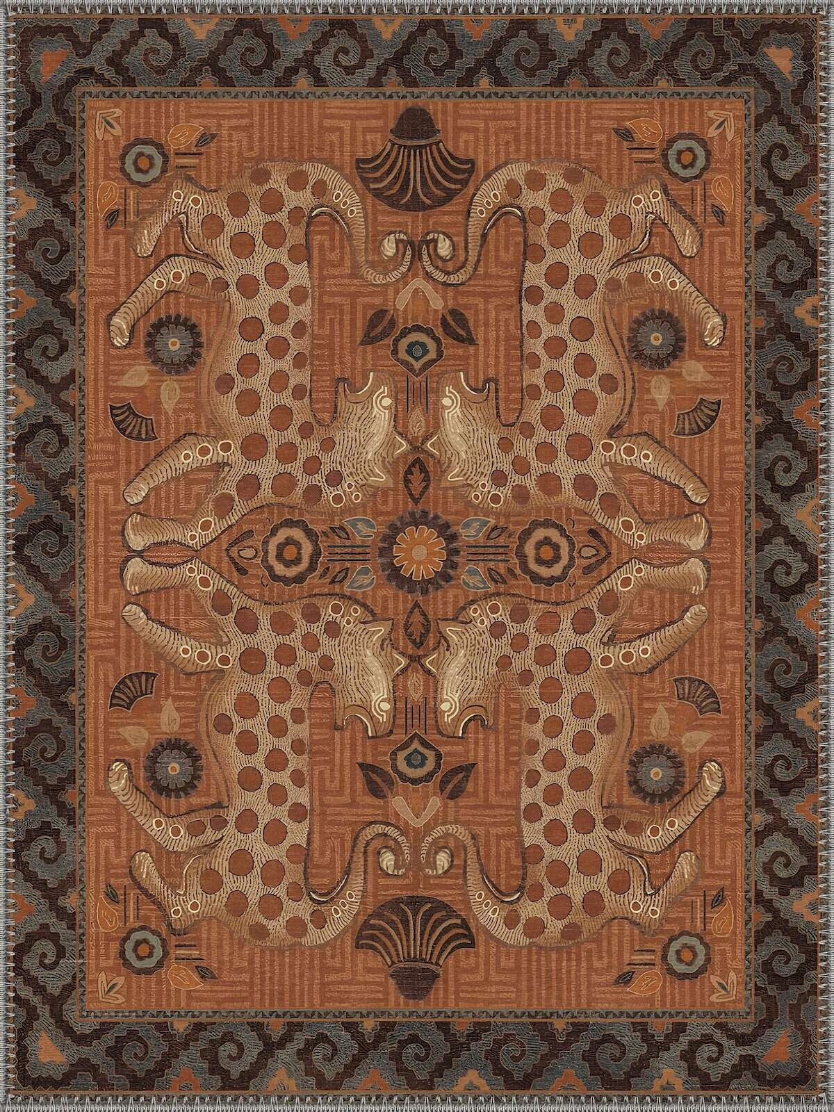 Chichester Fil Desenli Vintage Yıkanabilir Özel Ölçü Halı - ürün görseli