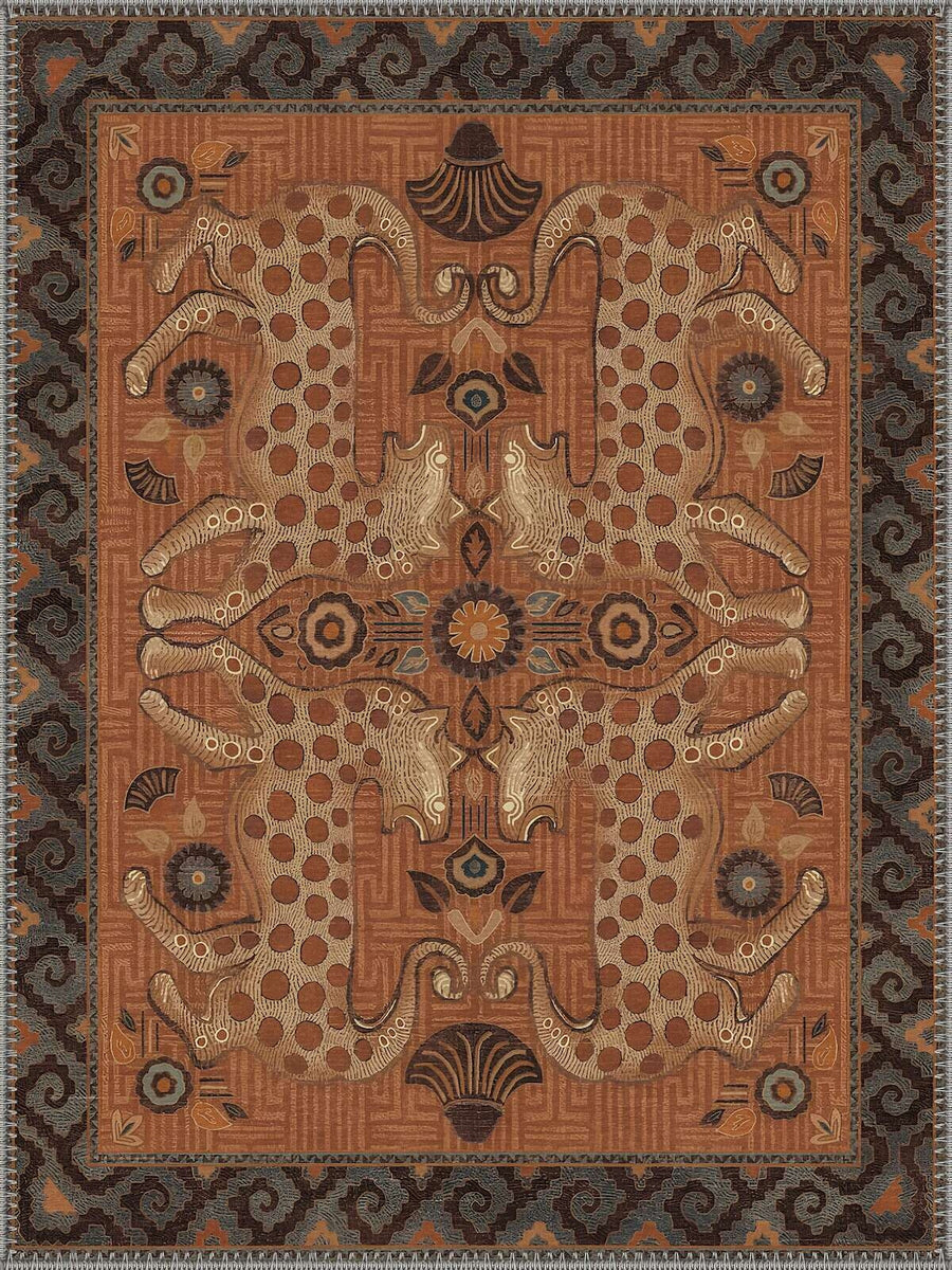 Chichester Fil Desenli Vintage Yıkanabilir Özel Ölçü Halı - ürün görseli