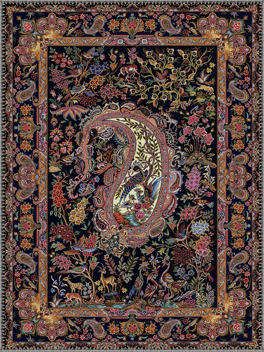 Lichfield Kuş ve Çiçek Desenli Vintage Yıkanabilir Özel Ölçü Halı - ürün görseli