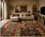 Chelmsford Geometrik Kilim Desenli Kiremit Vintage Yıkanabilir Özel Ölçü Halı - ürün görseli