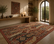 Chelmsford Geometrik Kilim Desenli Kiremit Vintage Yıkanabilir Özel Ölçü Halı - ürün görseli