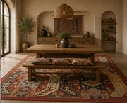 Chelmsford Geometrik Kilim Desenli Kiremit Vintage Yıkanabilir Özel Ölçü Halı - ürün görseli