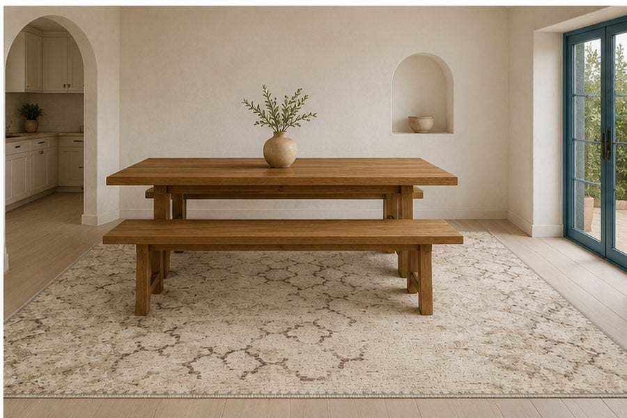 Sokrates Modern Geometrik Krem ve Gri Minimal Yıkanabilir Özel Ölçü Halı - ürün görseli