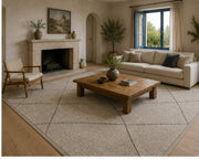 Rockwall Minimalist Geometrik Desenli Gri Yıkanabilir Özel Ölçü Halı - ürün görseli
