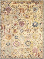 Strazburg Vintage Madalyon Desenli Krem ve Pastel Renkli Yıkanabilir Özel Ölçü Halı - ürün görseli