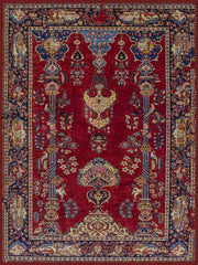 Cenevre Vintage Klasik Desenli Bordo ve Lacivert Yıkanabilir Özel Ölçü Halı - ürün görseli