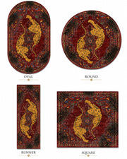 Granada Vintage Kaplan Desenli Bordo ve Lacivert Yıkanabilir Özel Ölçü Halı - ürün görseli
