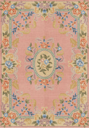 Innsbruck Vintage Floral Medallion Pembe ve Pastel Tonlarda Yıkanabilir Özel Ölçü Halı - ürün görseli
