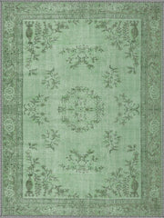 Ljubljana Vintage Çiçekli Madalyon Desenli Mint Yeşili Yıkanabilir Özel Ölçü Halı - ürün görseli
