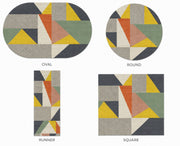 Jüpiter Geometrik Modern Desenli Yıkanabilir Özel Ölçü Halı - ürün görseli