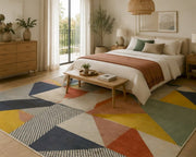 Jüpiter Geometrik Modern Desenli Yıkanabilir Özel Ölçü Halı - ürün görseli