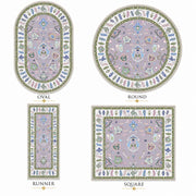 Palm Springs Boho Pastel Çiçek Desenli Yıkanabilir Özel Ölçü Halı - ürün görseli
