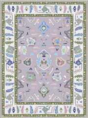 Palm Springs Boho Pastel Çiçek Desenli Yıkanabilir Özel Ölçü Halı - ürün görseli