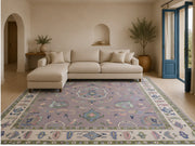 Palm Springs Boho Pastel Çiçek Desenli Yıkanabilir Özel Ölçü Halı - ürün görseli