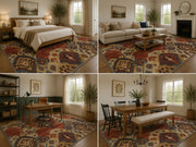 Sedona Boho Kilim Desenli Renkli Yıkanabilir Özel Ölçü Halı - ürün görseli