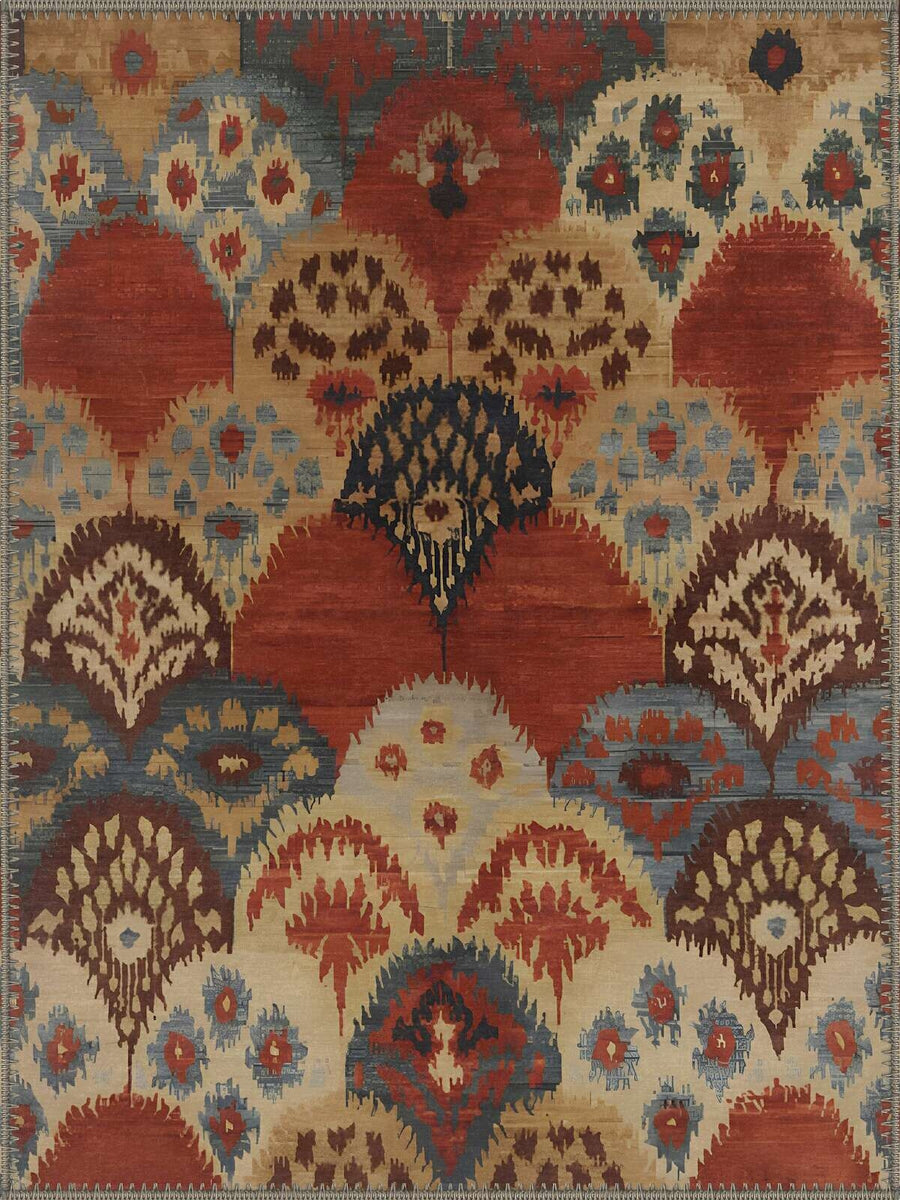Sedona Boho Kilim Desenli Renkli Yıkanabilir Özel Ölçü Halı - ürün görseli