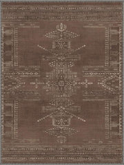 Denver Kahverengi Geometrik Boho Yıkanabilir Özel Ölçü Halı - ürün görseli