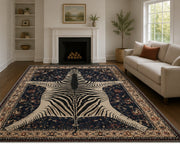 Phoenix Zebra Desenli Boho Yıkanabilir Özel Ölçü Halı - ürün görseli
