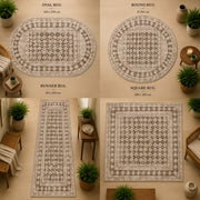 Madison Geometrik Boho Desenli Yıkanabilir Özel Ölçü Halı - ürün görseli