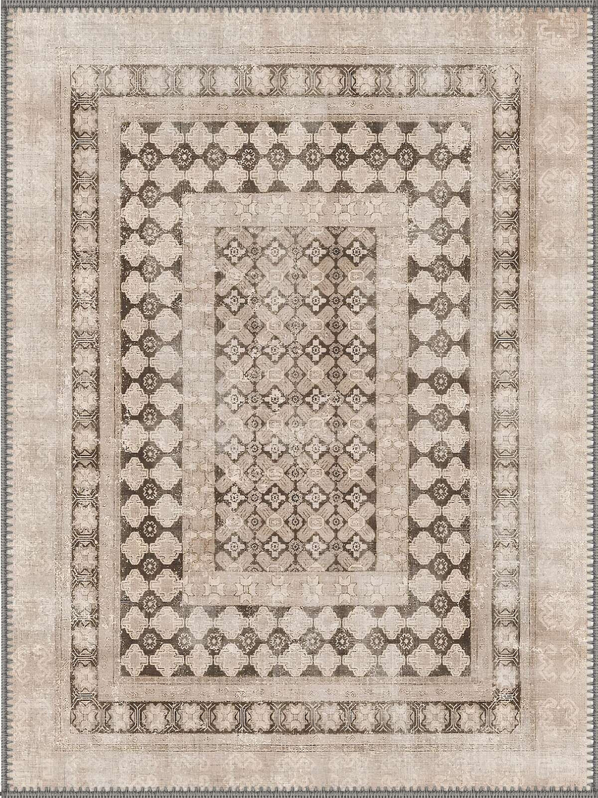 Madison Geometrik Boho Desenli Yıkanabilir Özel Ölçü Halı - ürün görseli