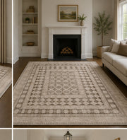 Madison Geometrik Boho Desenli Yıkanabilir Özel Ölçü Halı - ürün görseli