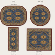 Albuquerque Geometrik Etnik Boho Desenli Yıkanabilir Özel Ölçü Halı - ürün görseli