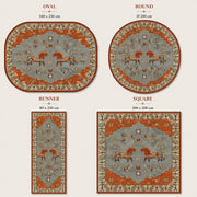 Flagstaff At Figürlü Vintage Desenli Yıkanabilir Özel Ölçü Halı - ürün görseli