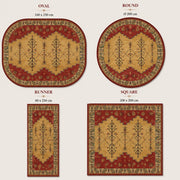 Boerne Geometrik Çiçek Desenli Vintage Yıkanabilir Özel Ölçü Halı - ürün görseli