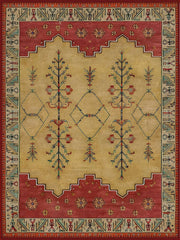 Boerne Geometrik Çiçek Desenli Vintage Yıkanabilir Özel Ölçü Halı - ürün görseli