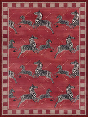 Richmond Kırmızı Zebra Desenli Yıkanabilir Özel Ölçü Halı - ürün görseli