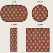 Albany Geometrik Desenli Kırmızı Yıkanabilir Özel Ölçü Halı - ürün görseli