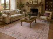 Kensington Pastel Çiçek Desenli Yıkanabilir Özel Ölçü Halı - ürün görseli